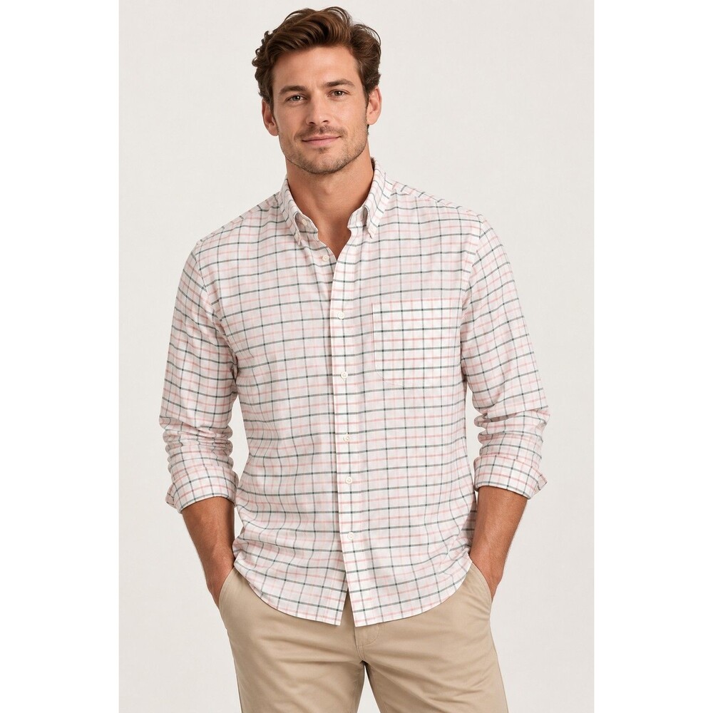 NWT J.Crew Flex Oxford Shirt Men’s XL BR887 Plaid Slim Fit Stretch Button Down